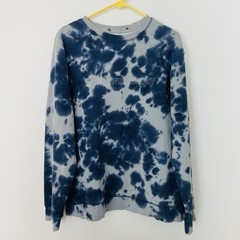 Original Use *Slow Down And Enjoy* Crewneck Sweatshirt M Tie Dye Blue