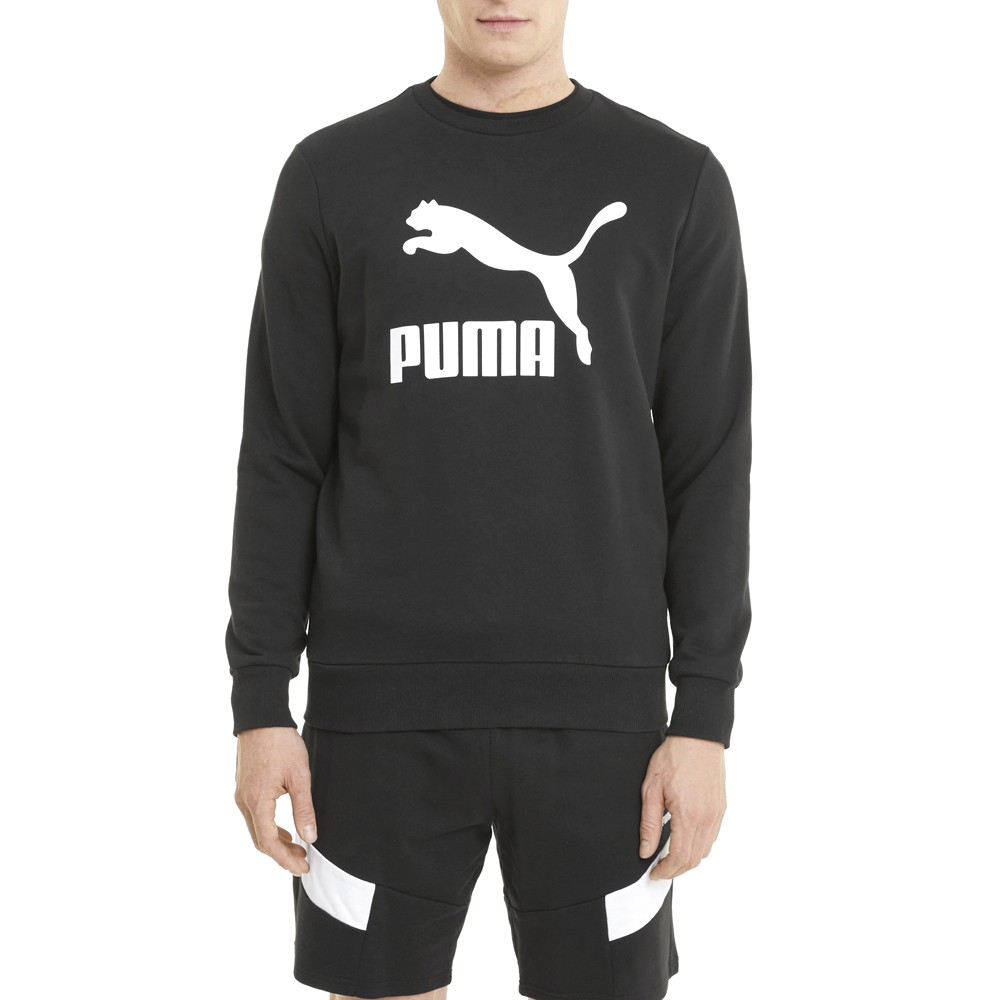 PUMA Classics Logo Crew Neck Sweatshirt Mens Black 530086-01