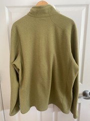 Men’s All Season Olive Fleece Pullover Sweatshirt, Size Large Regular