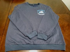 ​Detroit Football Era Sweatshirt Mens Large Dark Gray Navy Blue Graphic Pullover