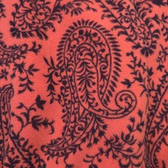 $450 Aries Cotton Reverse Fleece Coral Paisley Half Zip Sweatshirt Mens Large