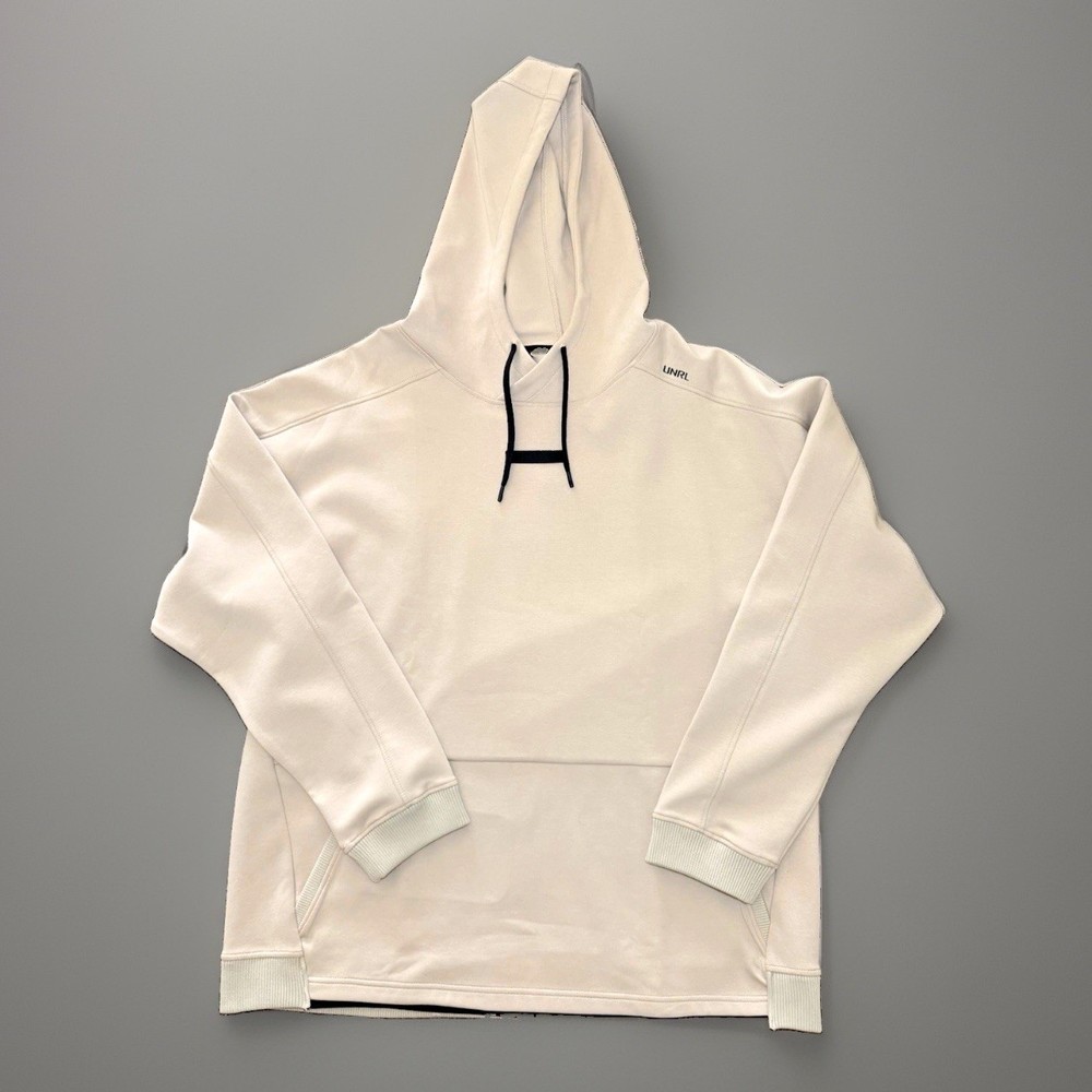 UNRL Men’s 2XL Beige Pullover Hoodie Long Sleeve Drawstring Logo