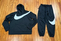 Nike Big Swoosh Track Suit Hoodie Pants Set Black Small Dri Fit