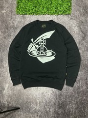 Vivienne Westwood Anglomania Chaos Big Logo Print Black Sweatshirt Y2K Size M