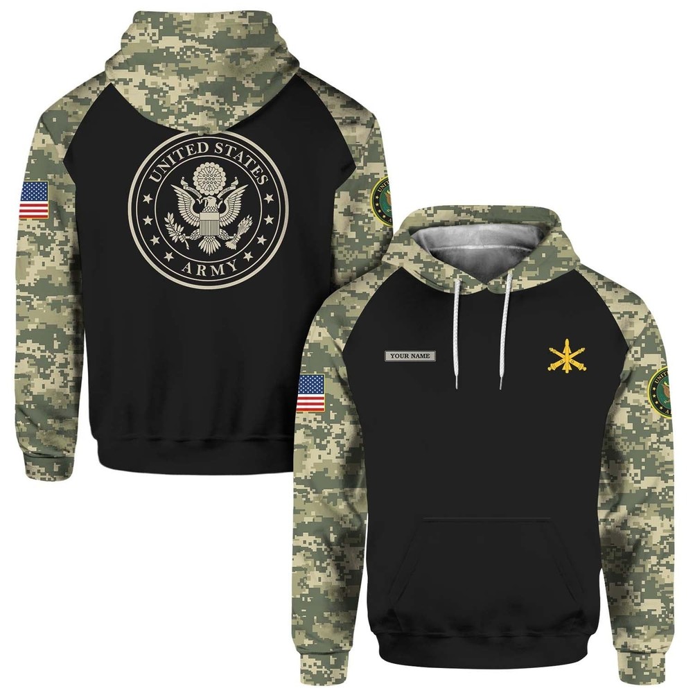 Custom 3D Military Camo Personalized Name Rank T-Shirt Sweater Hoodie