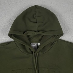 Puma Sweater Mens Large Green Casual Pullover Hoodie Sweatshirt *