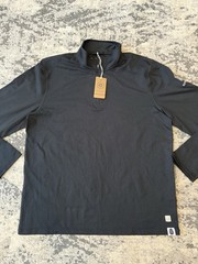 New Marine Layer Re-Spun Sport Quarter Zip Mens L Charcoal Performance Logo