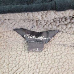 Eddie Bauer Sherpa Lined Hoodie Mens Large Black Full Zip Jacket Outdoor Pockets