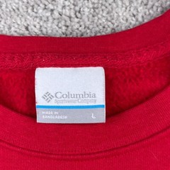 Columbia Sweatshirt Men Large Red Trek Crewneck Pullover Spellout Logo Mountain