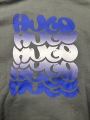Hugo Boss Men’s Niftyhood Logo Cotton French Terry Pullover Hoodie-Slate Gray/XL