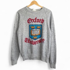 Vintage 80s Oxford University Basset Walker Classic Fit Mens L Retro Sweatshirt
