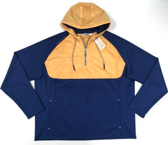 Peter Millar Military Orange Camo Colorblock Stretch Golf Pullover Hoodie Jacket