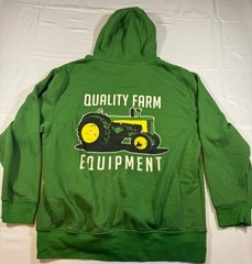 John Deere Green Men’s Long Sleeve Green Pullover Hoodie, Size Medium