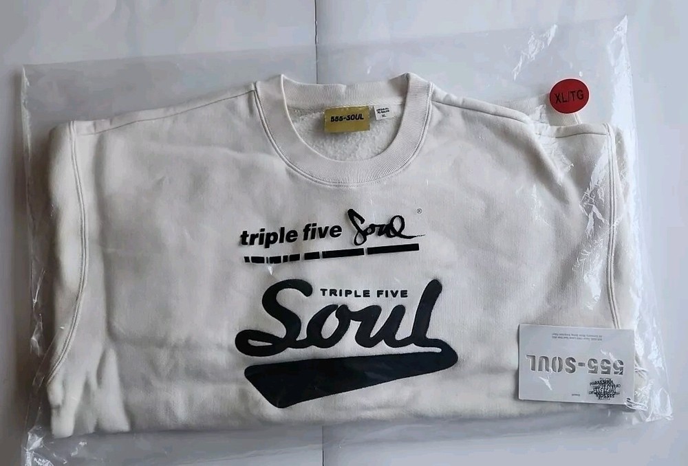 TRIPPLE 5 SOUL 555 SOUL CREWNECK SWEATSHIRT CREAM SIZE XL