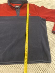 Lands End Quarter Zip Micro Fleece Deep Red And Navy XLT 515167 XL Tall