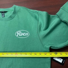 RVCA Oliver Crew Sweatshirt Mens Large Green Fleece Pullover Spring NEW $56