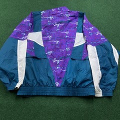 Vintage Nike Windbreaker Mens L Blue Purple 80S 90S Full Zip Color Block Coat