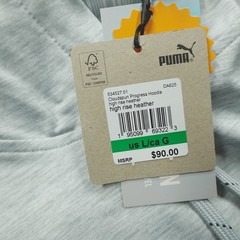 Puma Cloudspun Progress Hoodie Men’s Performance Sweatshirt Grey Heather NWT