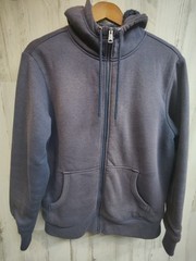 George Distressed Full Zip Fleece Lined Hoodie Men’s Medium Grunge