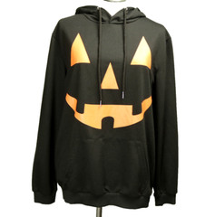 Coofandy Jack O’Lantern Grinning Halloween Hooded Sweatshirt Black Orange M