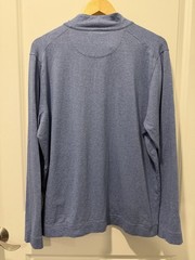 J. McLaughlin Men’s Blue 1/4 Zip Mock Neck Knit Silk/Rayon Sweatshirt L