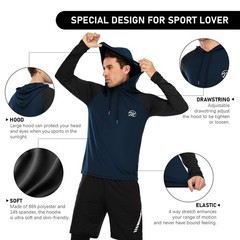 Men’s Long Sleeve Shirts Hoodie Hoody Gym Solid Cool Dry Fitness Workout Outdoor