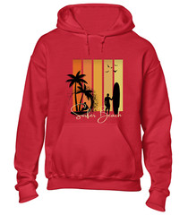 SURFER BEACH SILHOUETTE HOODY HOODIE CASUAL SUMMER HOLIDAY CLOTHING FUNNY TOP