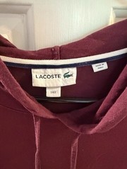Lacoste Burgundy Lightweight Hoodie Men’s Size 1XLT XL Tall