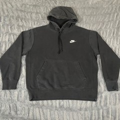 Nike Pullover Hoodie Sweatshirt Black Small Logo Embroidered Hooded
