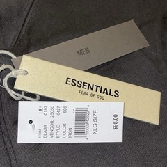 2022 Fear of God Essentials Essentials 1977 Hoodie Iron Grey Size XL