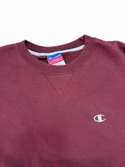 Champion Men’s XL Burgundy Crewneck Pullover Sweatshirt Logo Solid Long Sleeve
