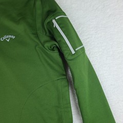 Callaway Sweater Mens Medium Green Quarter Zip Performance Tech Golf Side Pocket