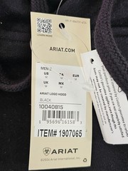 M / MEDIUM – BLACK – Ariat Men’s Long Sleeve Warm Fleece Logo Print Hoodie