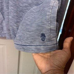 Tommy Bahama Quarter Zip Hoodie Light Heather Blue Gray Pullover Pockets Sz L.