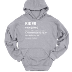 Biker Definition Hooded Sweatshirt Funny Motorcycle Riding Humor Hoodie
