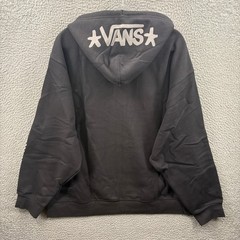 Vans Atiba Jefferson Hoodie Mens XL Black White Logo Full Zip Sweatshirt Hooded