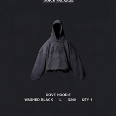 Yeezy Gap Balenciaga OG ‘Washed Black’ Dove Hoodie Non-LAA