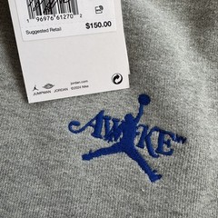 Nike Air JORDAN x Awake NY Fleece Hoodie Gray FQ5443-091 Mens Size Large