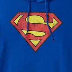 Superman DC Comics Distressed Logo Pullover Sweatshirt Men’s Hoodie