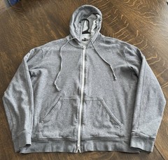 Vince Hoodie Mens L Knit Heather Gray Full Zip Jersey Lined Sweatshirt Designer