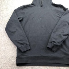 CUTS Hoodie Mens Large Black Pullover Knit Sweatshirt Split Hem Solid Basic