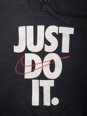 Nike Just Do It Fleece Pull Over Hoodie Sweatshirt Black Men’s Size Small