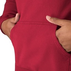 Men’s No Closure Hoodie Long Sleeve Hooded Neck Crimson Fall Daily Wear Cotton