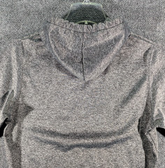 USA Embroidered Flag Logo Drawstring Pullover Hoodie Mens Medium Patriotic Gray