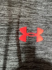 Under Armour Coldgear Hoodie Sweatshirt Heather Black Neon Orange MENS Large