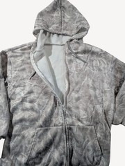 Shein Gray Camo Full-Zip Hoodie with Pockets & Drawstring Hood Size L NWOT