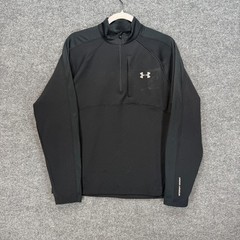 Under Armour Shirt Men Medium Black 1/4 Zip All Seasons Gear Waffle Fleece