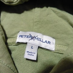 PETER MILLAR Mens L LARGE HOODIE LAVA WASH TEALEAF GREEN PULLOVER SWEATSHIRT