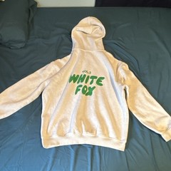 Teens L White Pullover Hoodie Long Sleeve White Fox Vol.3 Logo Hooded