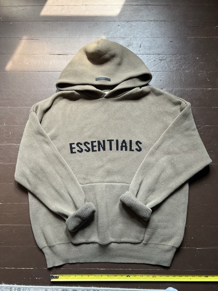 Essentials Knit Hoodie Xl Brown